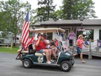 Join in our golf cart parades at Balsam Beach Resort, Bemidji, MN.