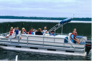 Rent a pontoon from Balsam Beach Resort during your stay.